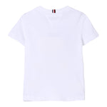 Tommy Hilfiger T-Shirt Girocollo Tinta Unita con Logo per Bambino KB0KB09362 BIANCO TOMMY HILFIGER 