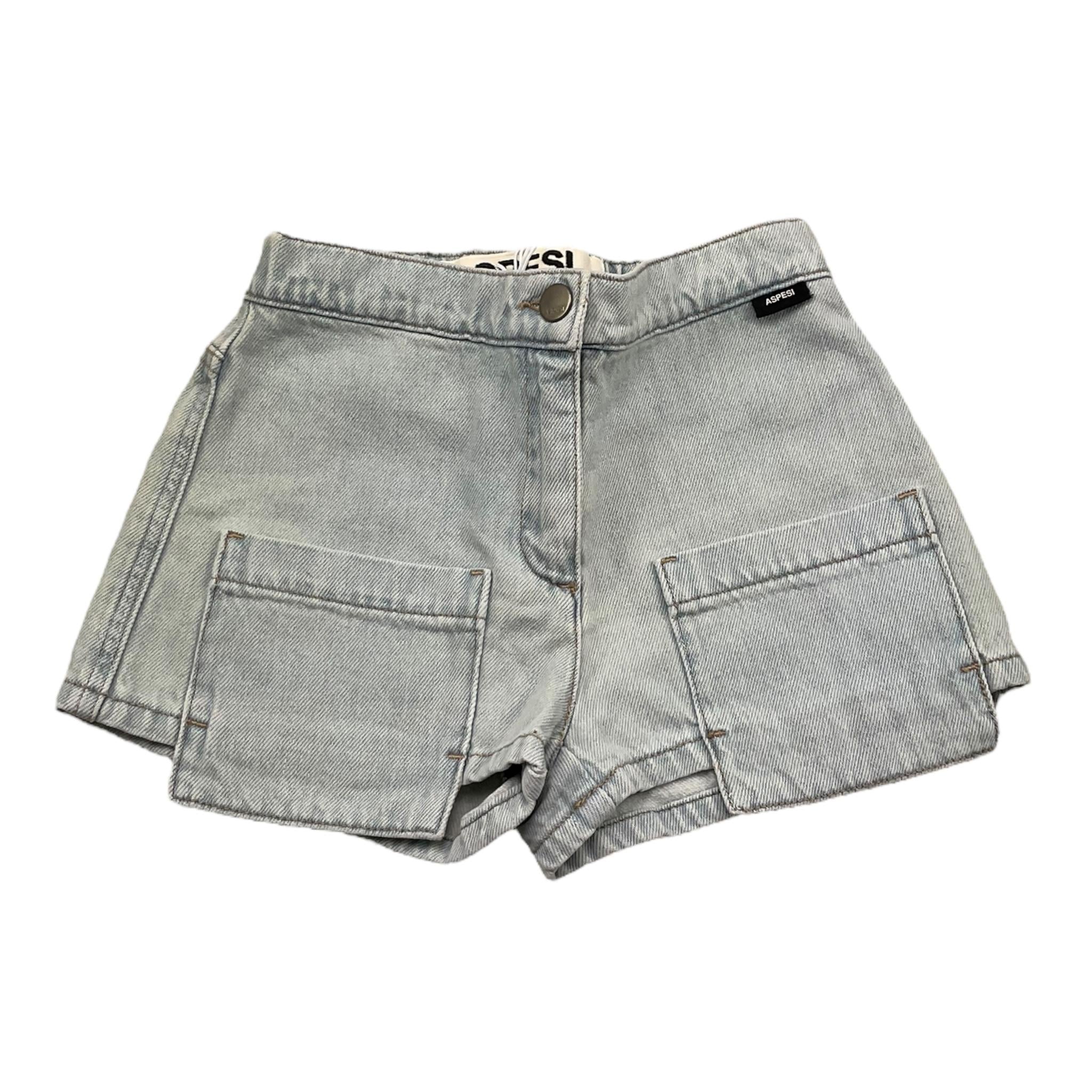 Aspesi Short In Denim Tinta Unita con Elastico In Vita per Bambina S25018PSJ0042 AZZURRO ASPESI 