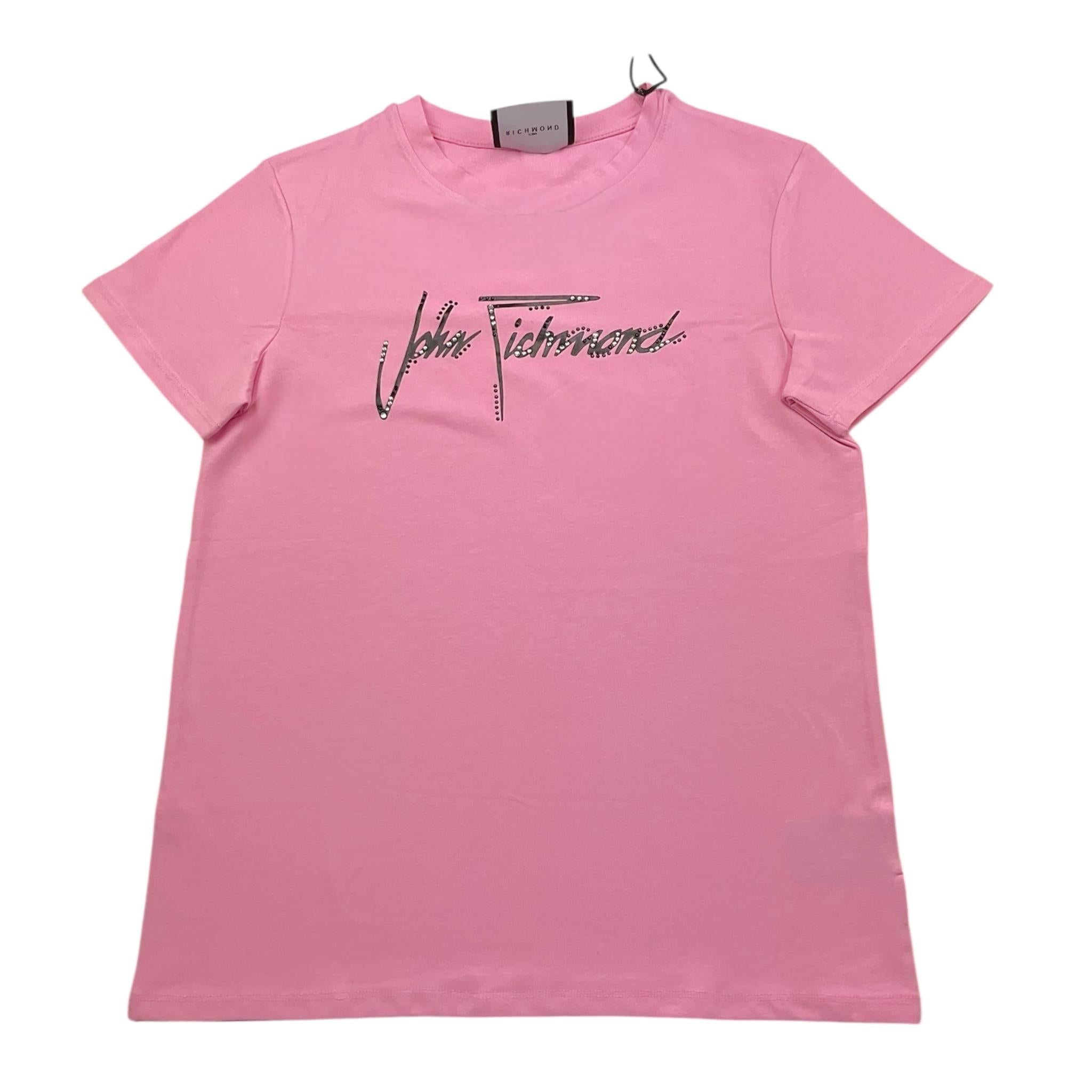 JOHN RICHMOND t-shirt girocollo tinta unita con stampa Rosa per Bambina RGA24133TS ROSA JOHN RICHMOND 