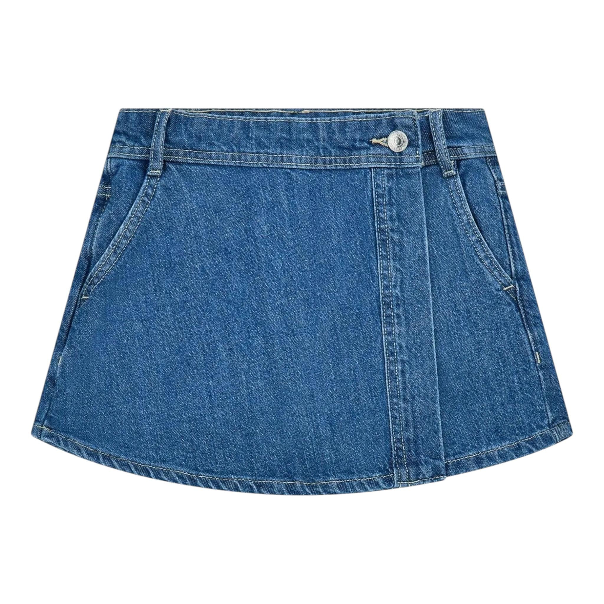 GUESS short in denim tinta unita con logo Blu per Bambina J4YD18D45E0X BLU GUESS 