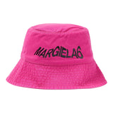 Maison Margiela Einfarbiger Fischerhut mit Logo-Print Fuchsie für Mädchen