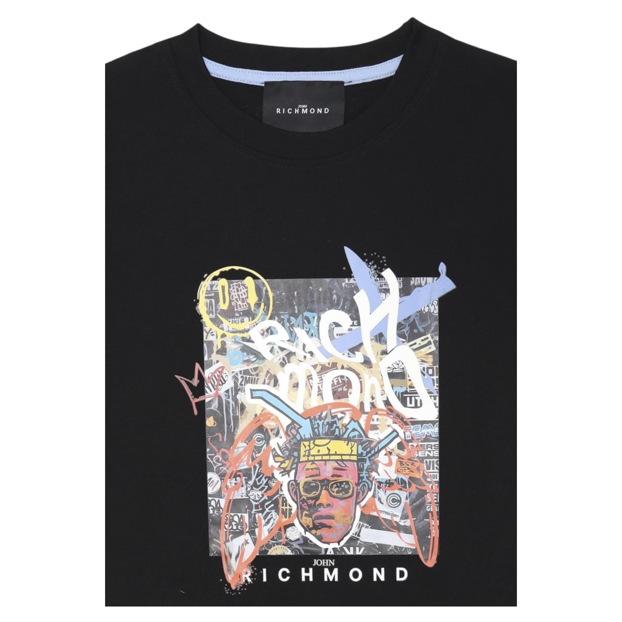 John Richmond T-Shirt Tinta Unita con Stampa per Bambino RBP25170TSX NERO JOHN RICHMOND 
