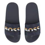 Boss Ciabatte Tinta Unita con Logo per Bambino J52269 BLU BOSS 