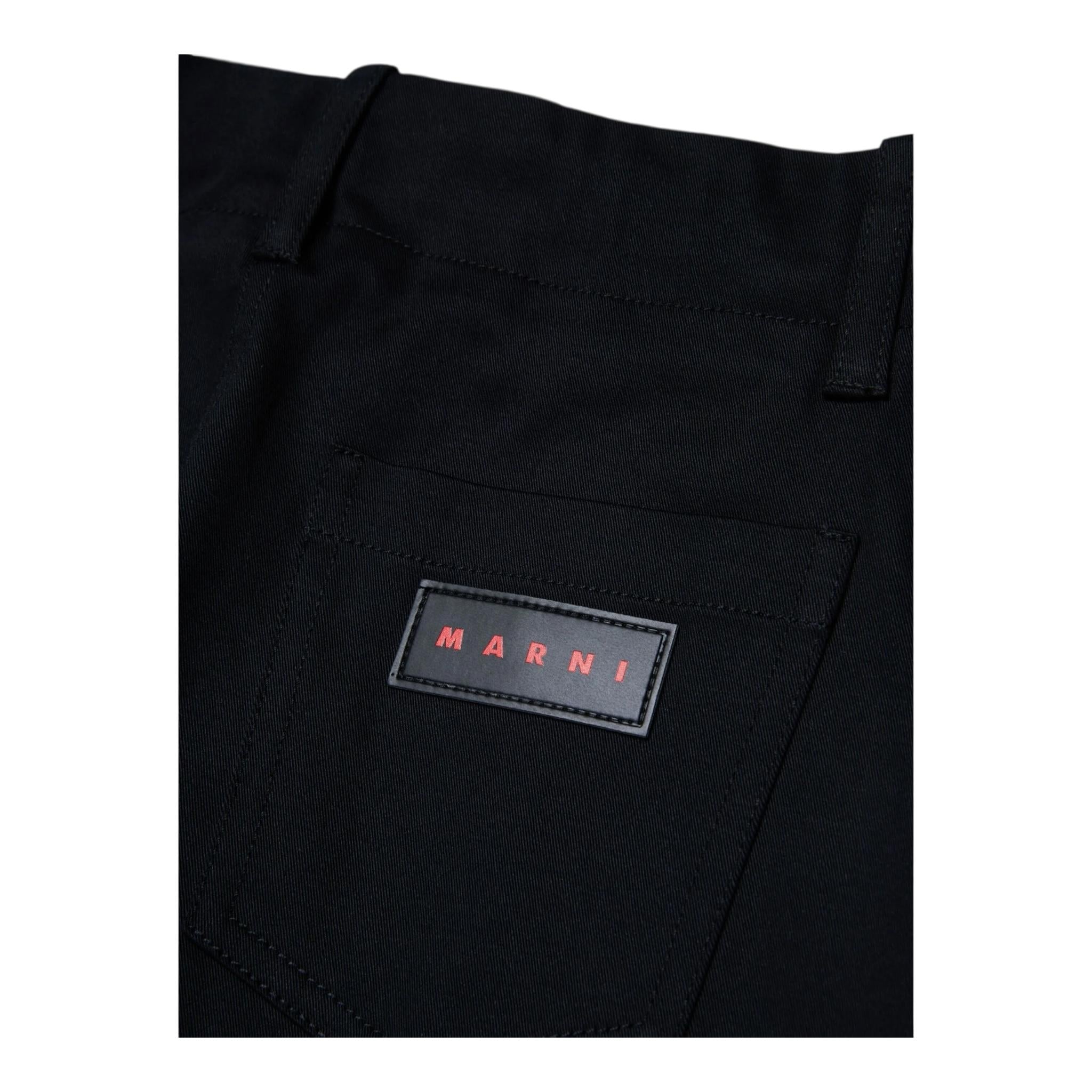 MARNI pantalone tinta unita con girovita regolabile Nero per Bambino M01217 NERO MARNI 