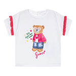 Guess T-Shirt Girocollo Tinta Unita con Stampa per Neonata K5RI12K6YW4XXX BIANCO GUESS 