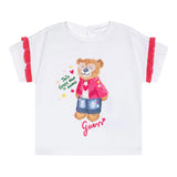 Guess T-Shirt Girocollo Tinta Unita con Stampa per Neonata K5RI12K6YW4XXX BIANCO GUESS 