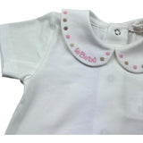 Le Bebe Body Mezza Manica Tinta Unita con Colletto per Neonata LBG6255 BIANCO LE BEBE 