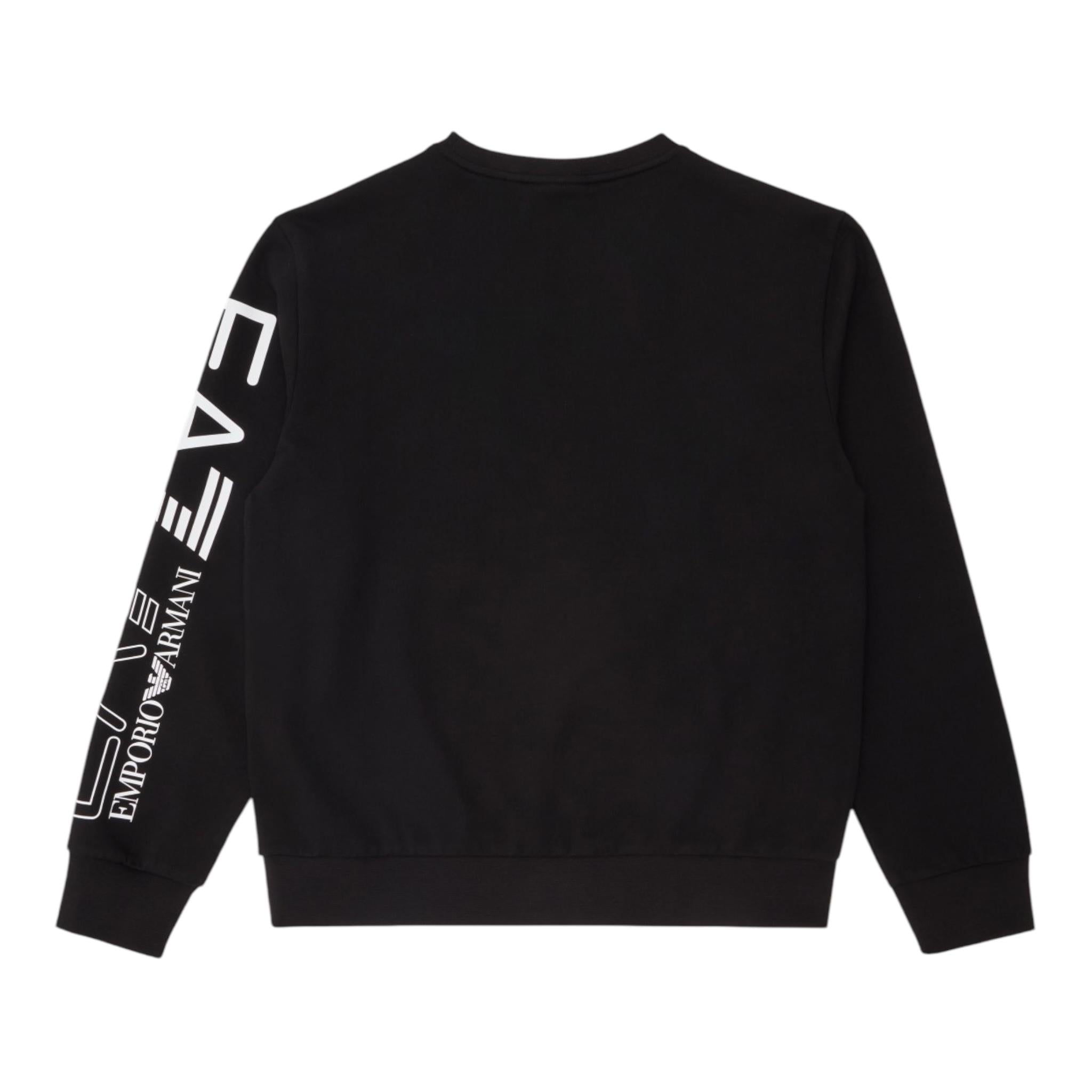 EMPORIO ARMANI felpa tinta unita girocollo con stampa Nero per Bambino 6DBM66 NERO EMPORIO ARMANI 