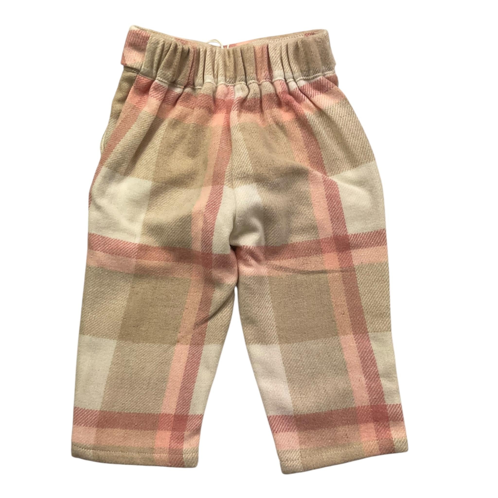 Y-CLU pantalone tinta unita con fantasia a quadri Panna per Neonata YN20756 PANNA Y-CLU 