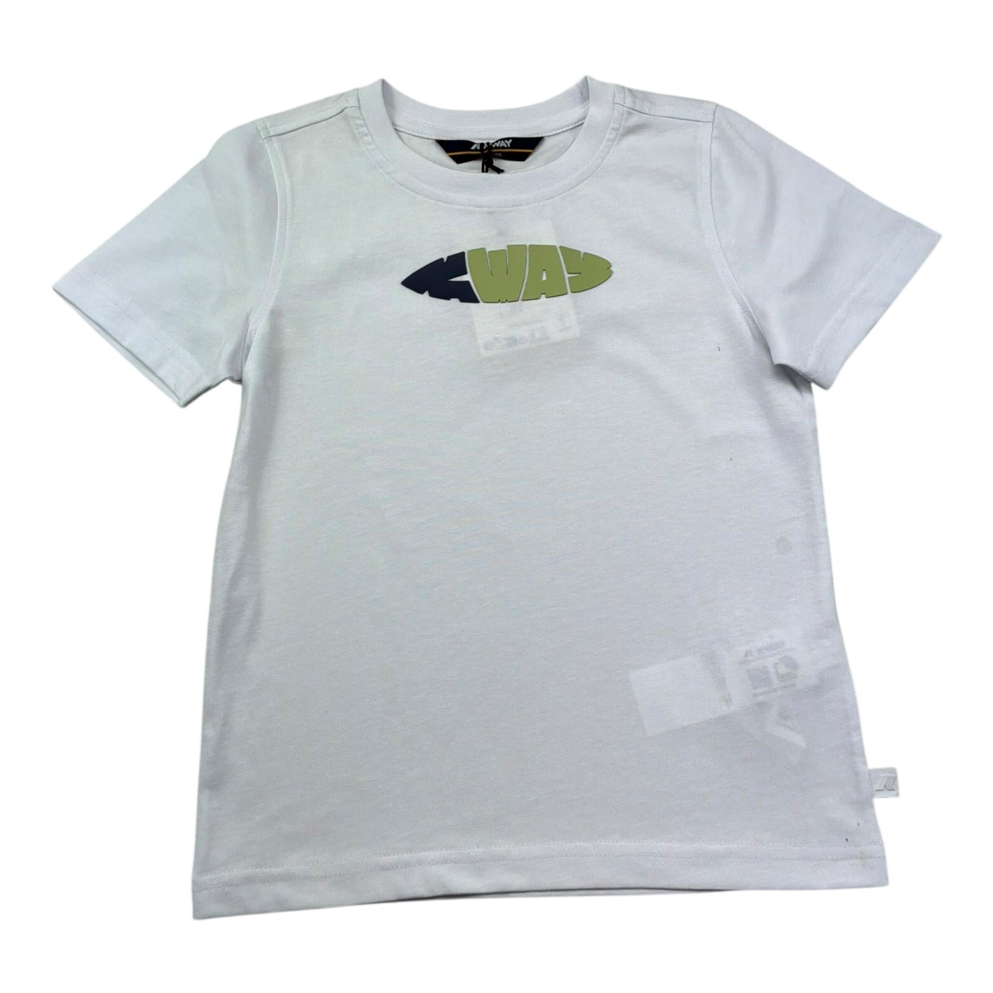K-Way T-Shirt Girocollo Tinta Unita con Stampa per Bambino K1161XW BIANCO K-WAY 