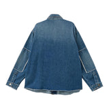 N°21 Giubbino Tinta Unita In Denim Con Bottoni Blu Per Bambino
