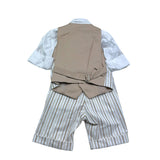 Mai'S Kids Completo 4 Pezzi Bermuda-Gilet-Camicia-Papillions per Neonato COMP00111 CAMMELLO MAI'S KIDS 
