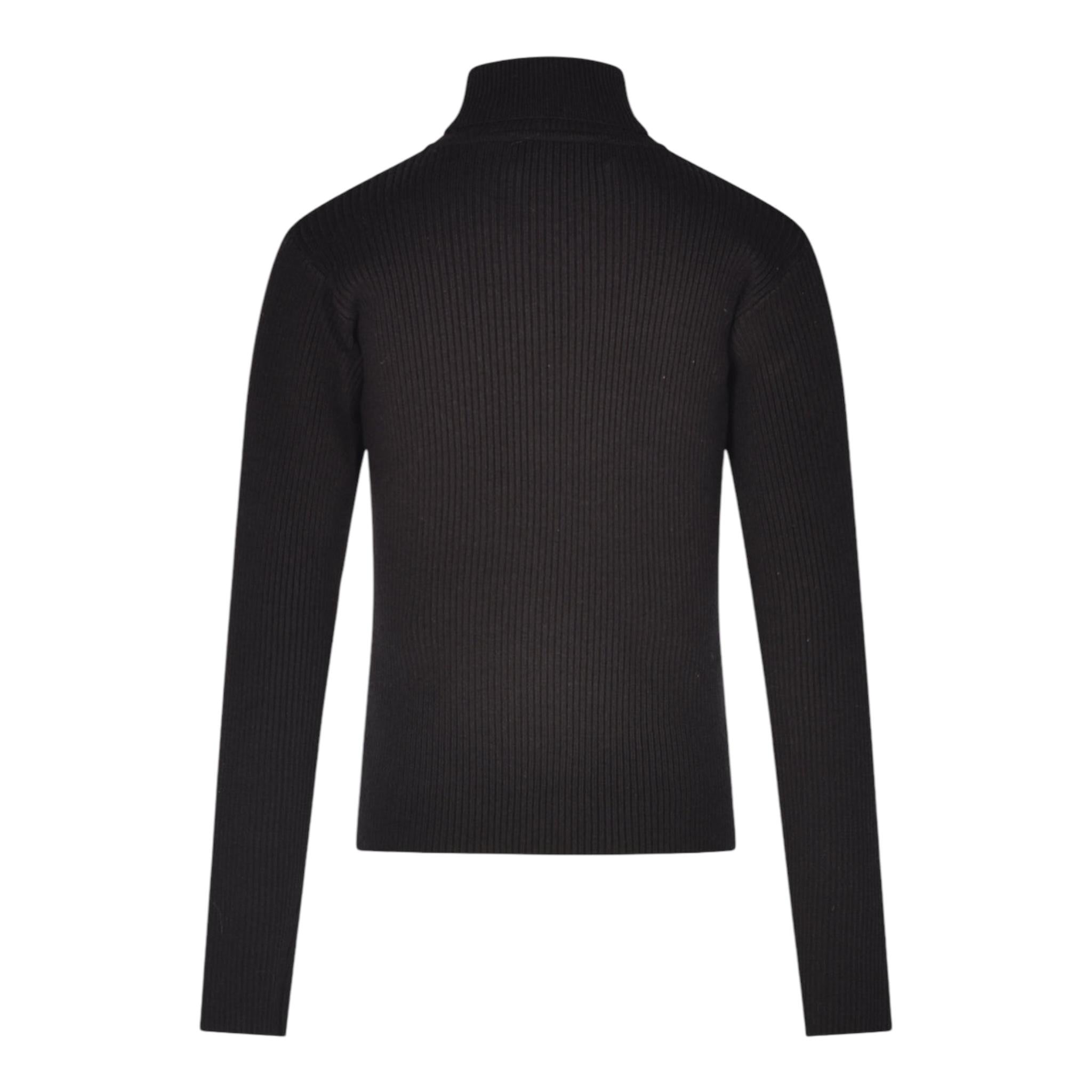 HATE LOVE maglia tinta unita collo alto a costine Nero per Bambina OJSW00327 NERO HATE LOVE 