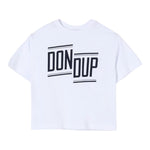 Dondup T-Shirt Girocollo Tinta Unita con Stampa per Bambina DMTS042X BIANCO DONDUP 