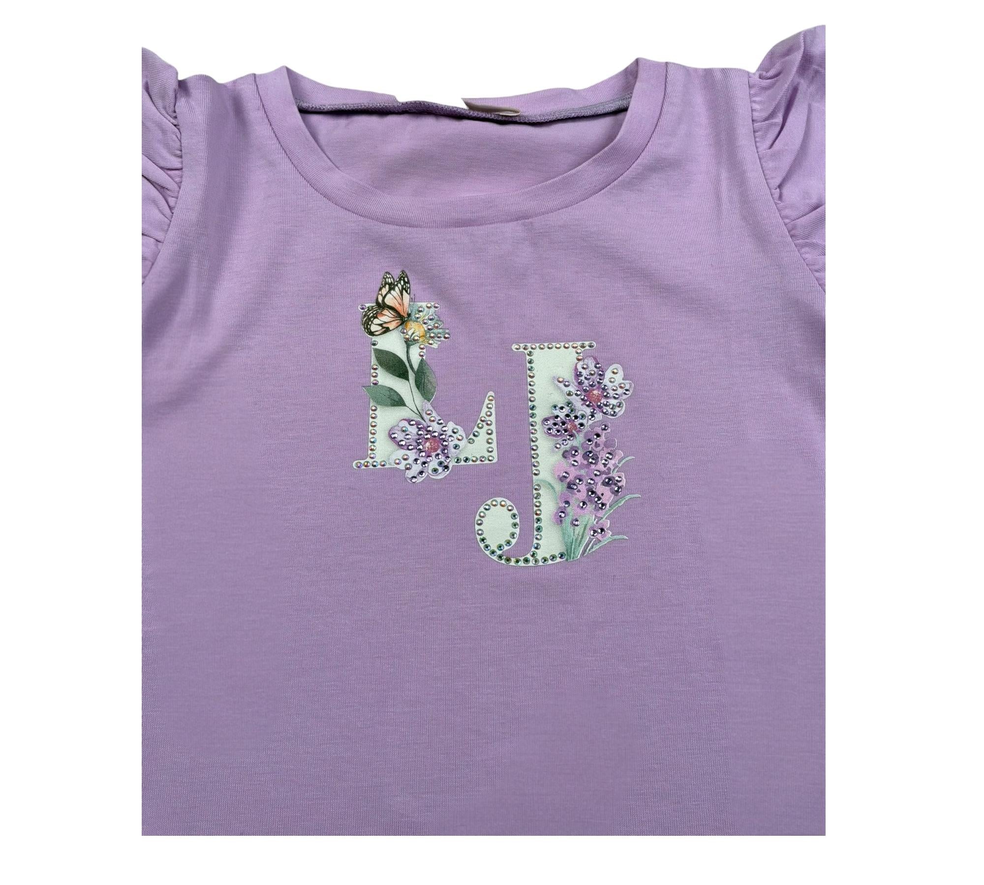Liu Jo T-Shirt Tinta Unita con Brillantini per Bambina KA5092X GLICINE LIU JO 