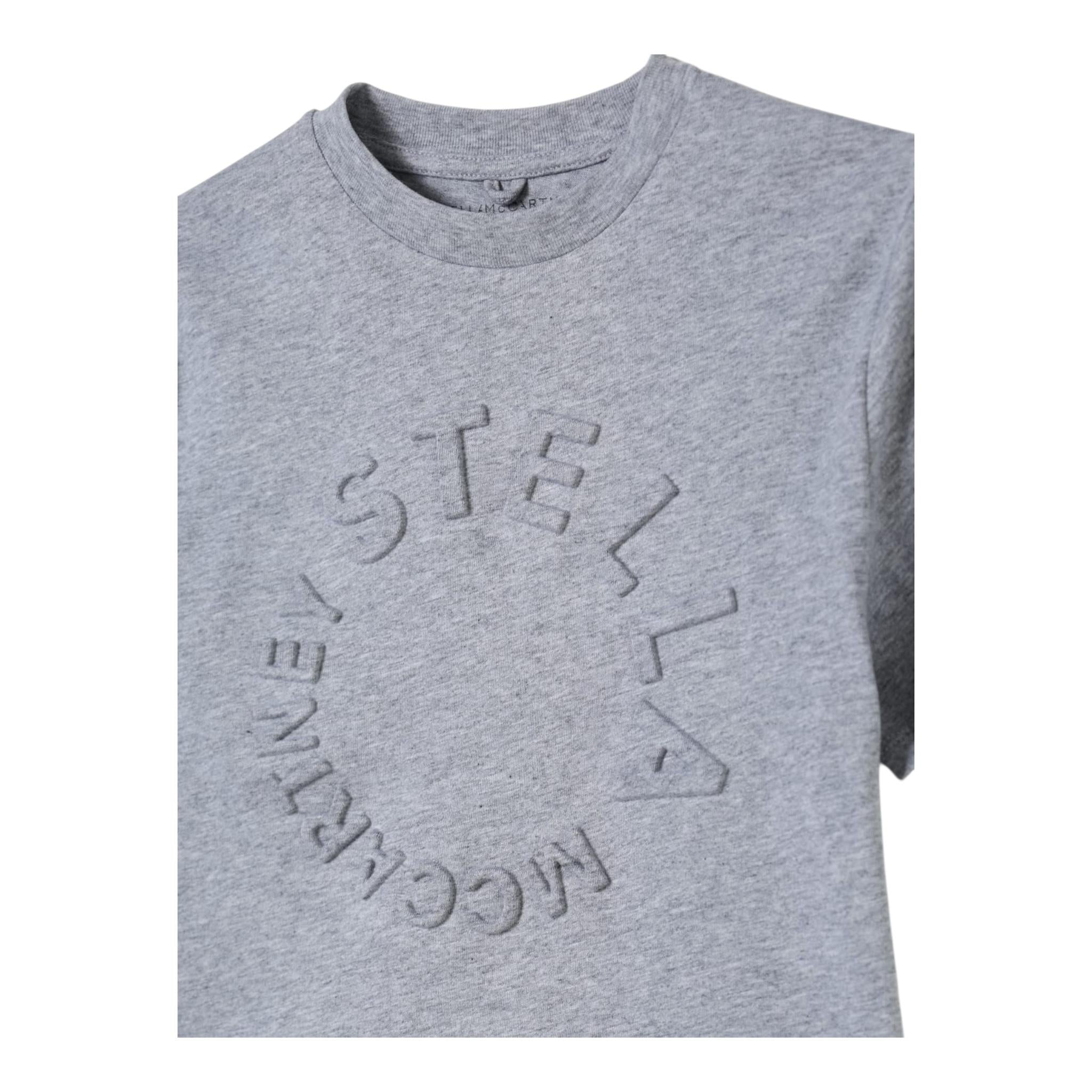Stella Mccartney T-Shirt Girocollo Tinta Unita con Stampa per Bambino TV8P41 GRIGIO STELLA McCARTNEY 