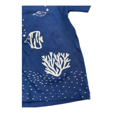 Carre'Ment Beau T-Shirt Rundhalsausschnitt Einfarbig mit Kontrastdruck Blau Für Jungen