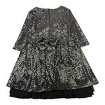 VICTORIA & STELLA abito tinta unita con applicazioni manica lunga Nero per Bambina 526 NERO VICTORIA & STELLA 