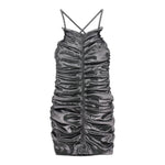 Monnalisa Abito Tinta Unita con Arriccio per Bambina 41E902X GRIGIO MONNALISA 