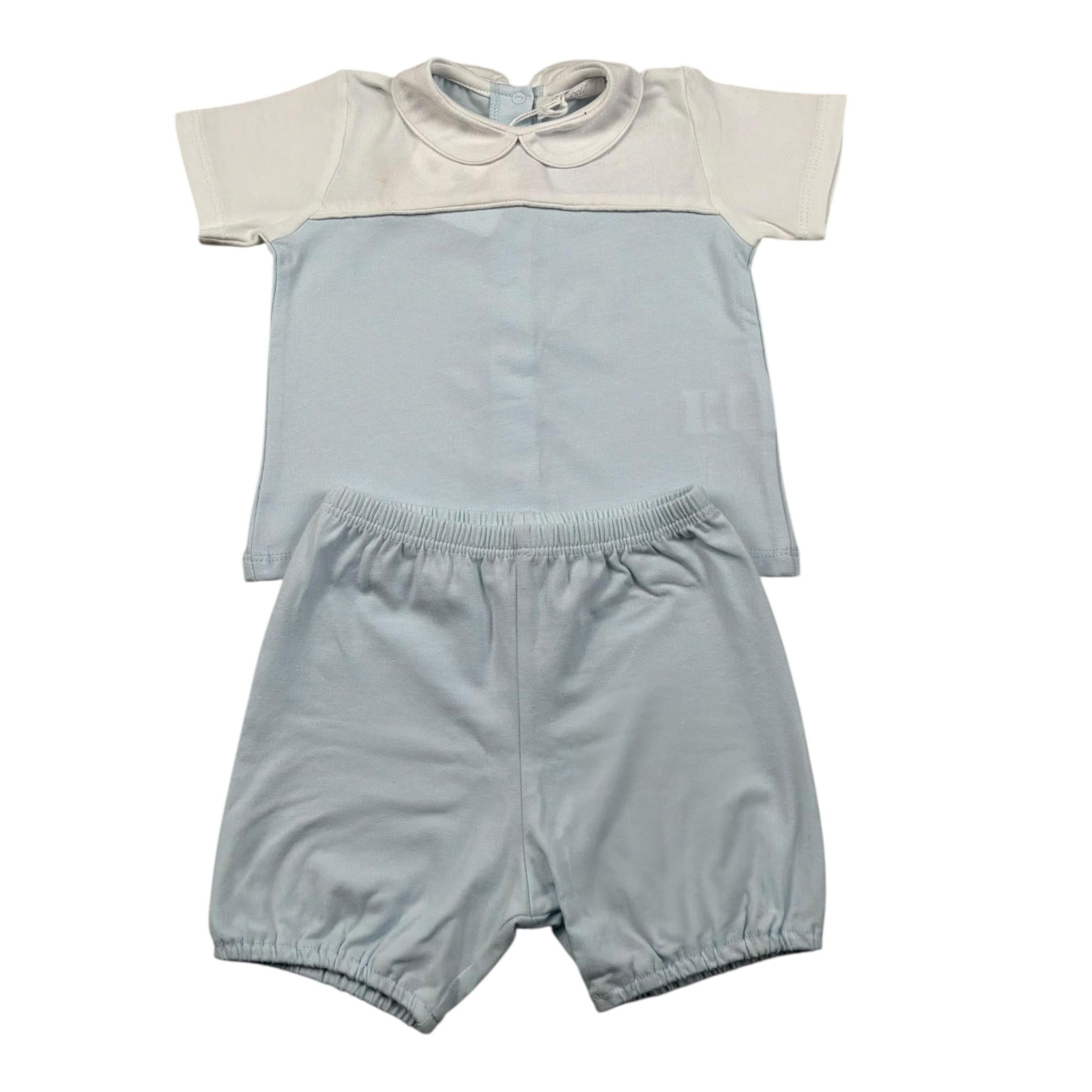 Coccode Completo 2 Pezzi T-Shirt-Culotte Tinta Unita per Neonato C551677 AZZURRO COCCODE 