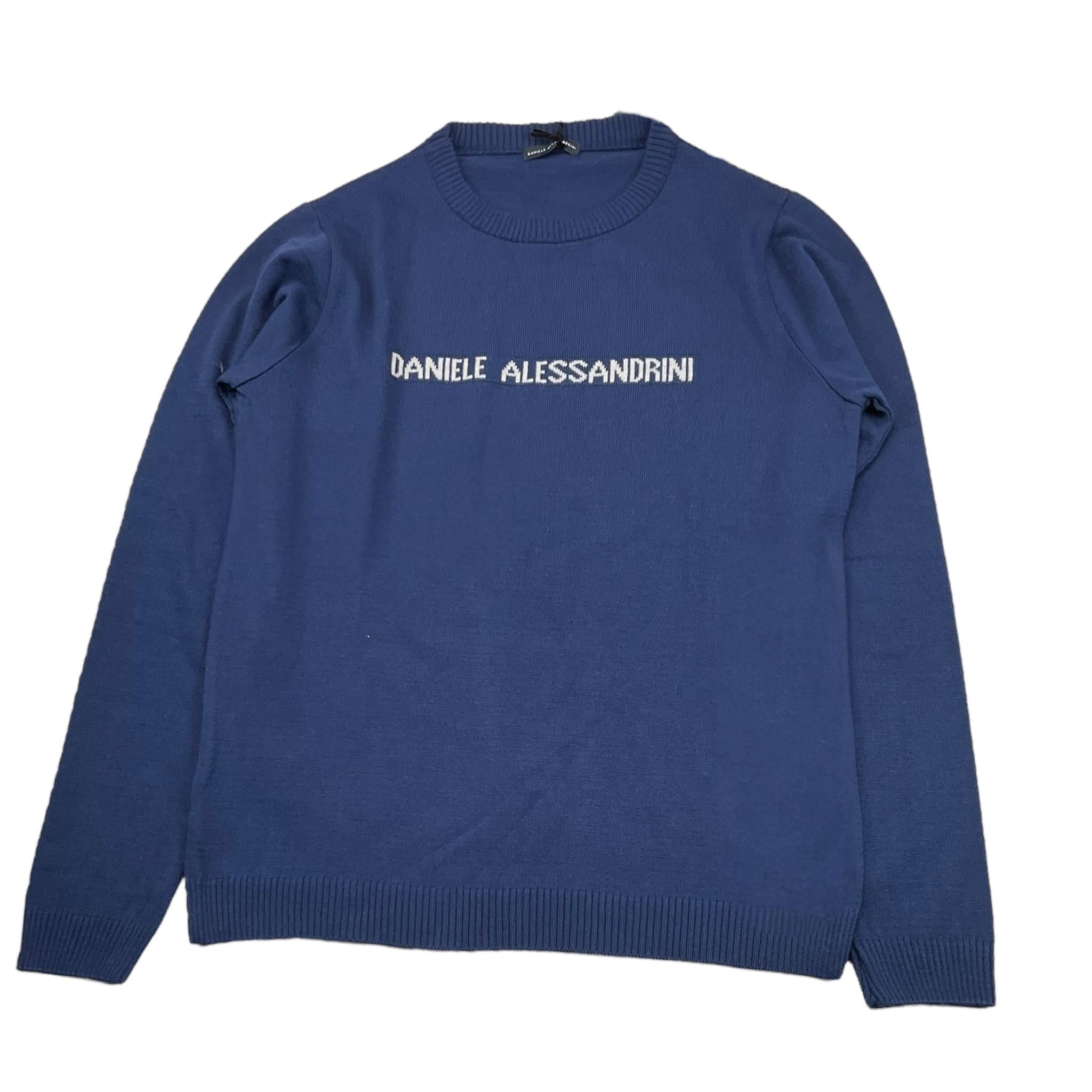 DANIELE ALESSANDRINI maglia tinta unita girocollo con stampa Blu per Bambino MAGL BLU DANIELE ALESSANDRINI 