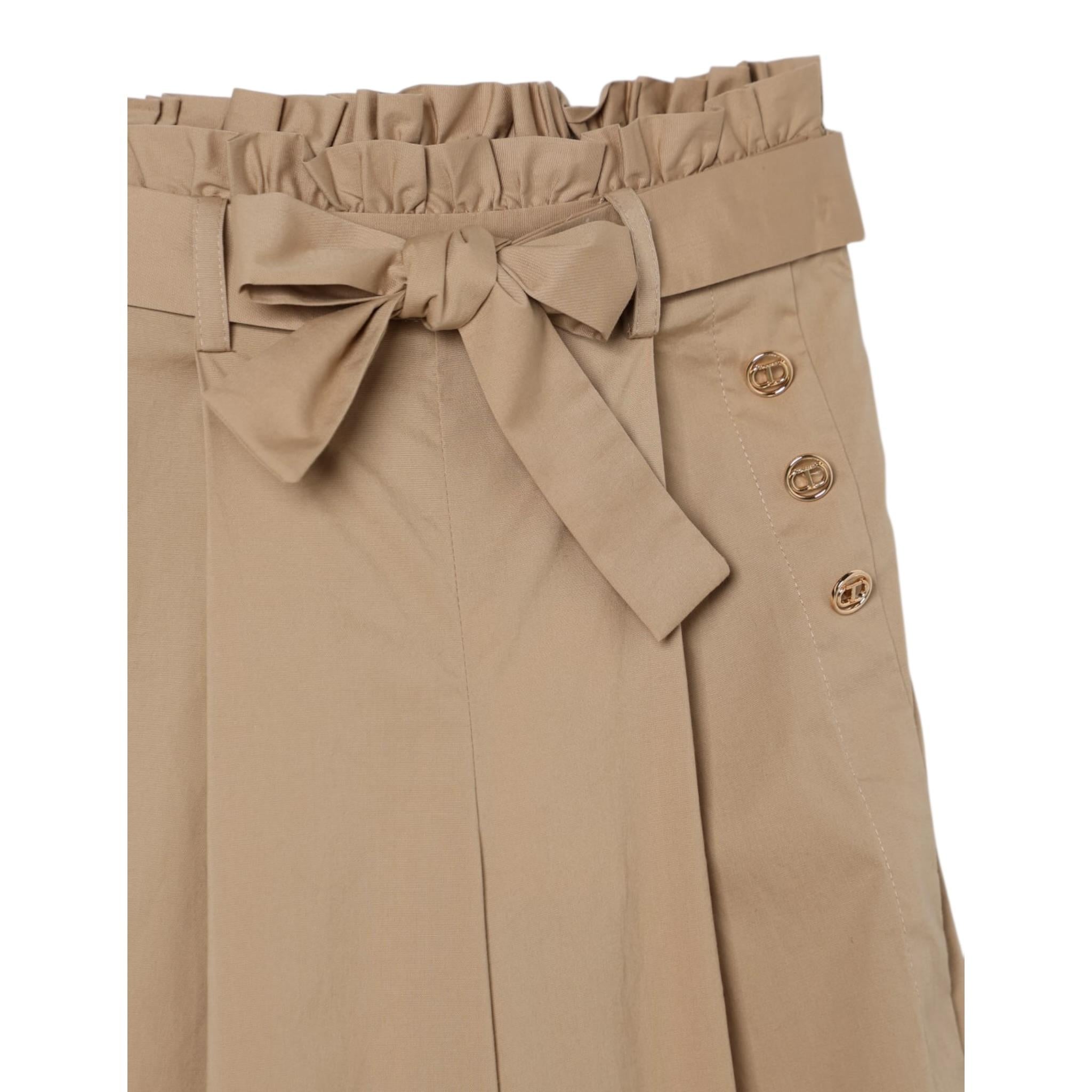 Twinset Pantalone Modello A Palazzo Tinta Unita per Bambina 251GJ2425 BEIGE TWINSET 