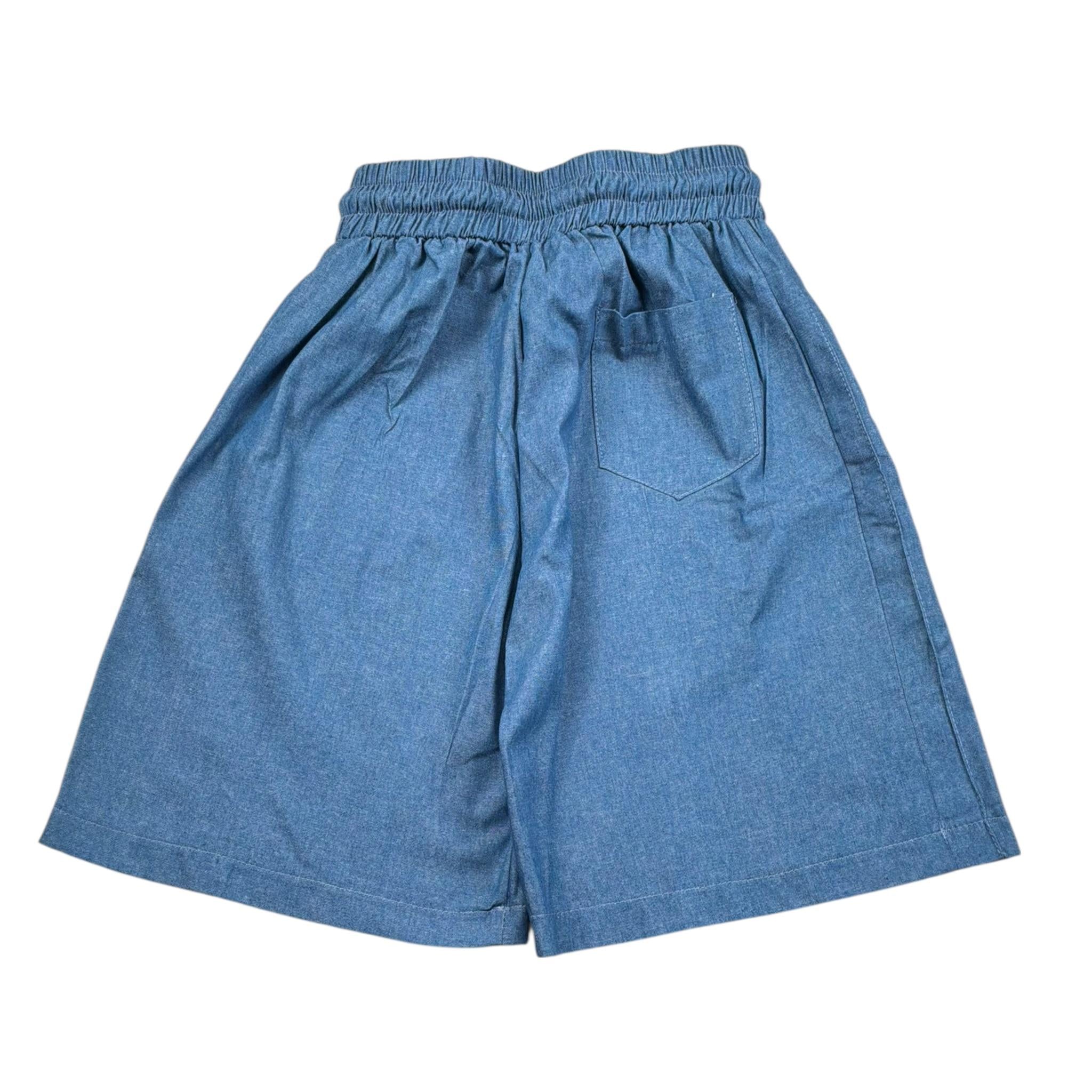 Duepuntozero Bermuda Tinta Unita con Elastico In Vita per Bambino BMBD3 BLU DUEPUNTOZERO 