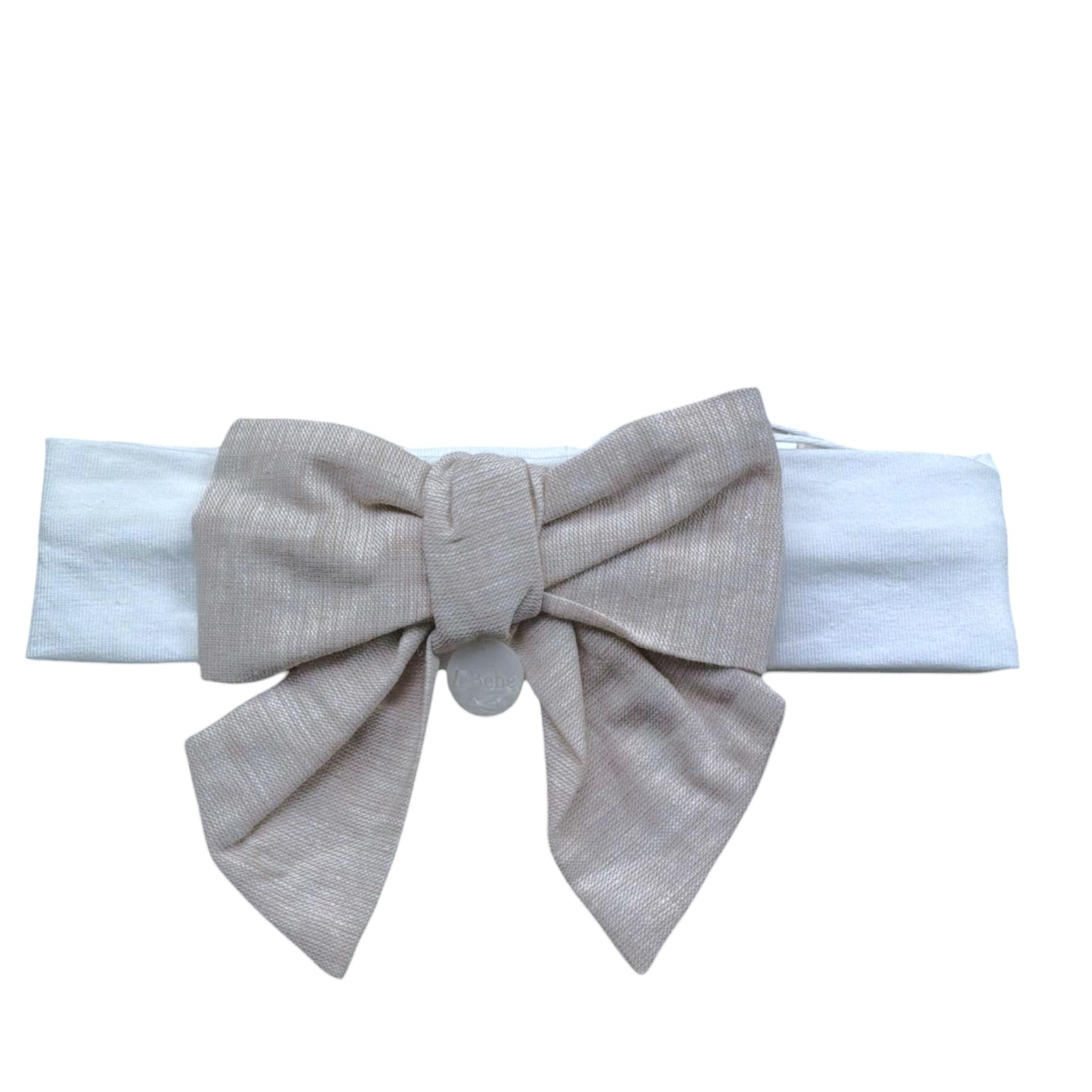 Le Bebe' Fascia Tinta Unita con Fiocco per Neonata LBG6415 BIANCO/BEIGE LE BEBE' 