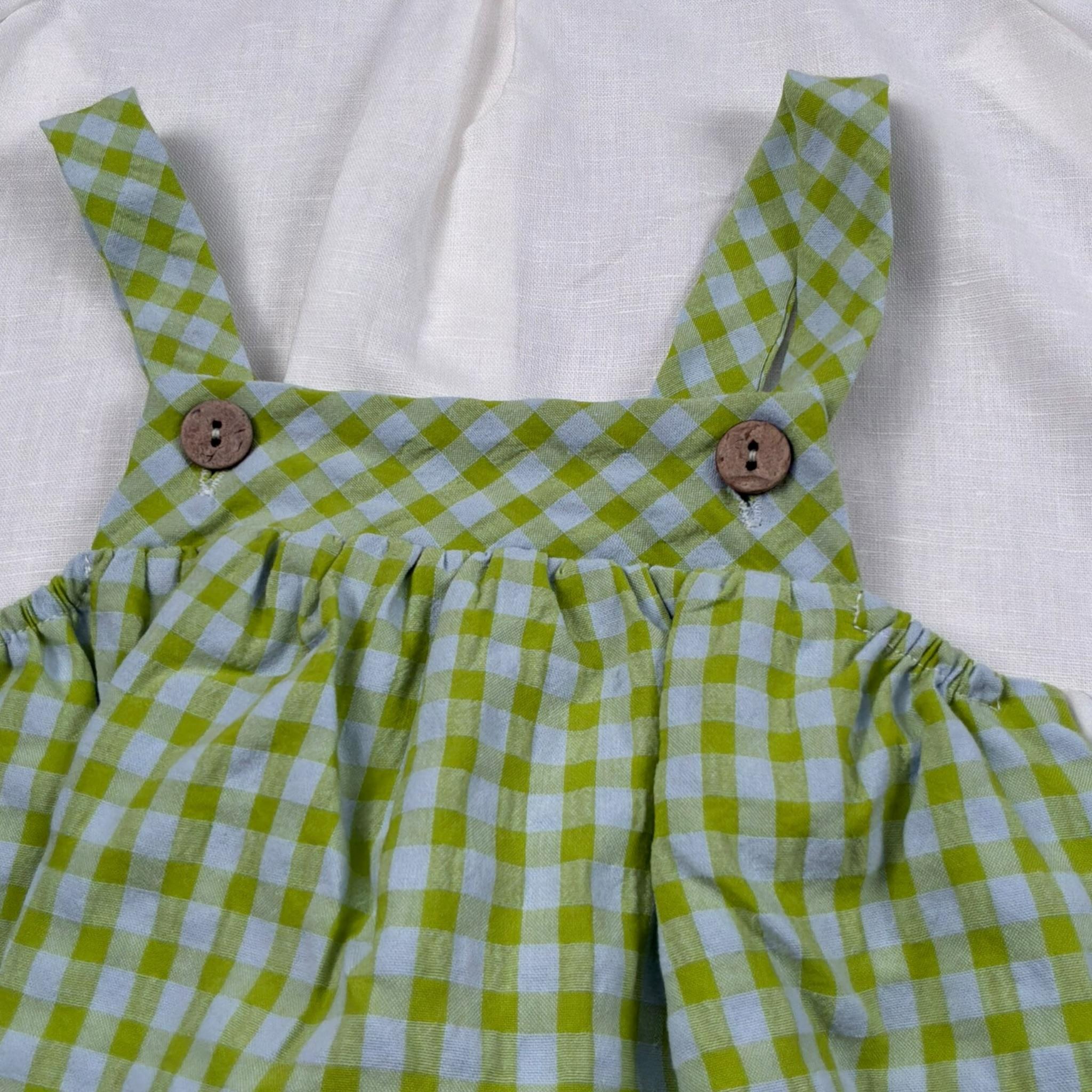 Pangasa Completo 2 Pezzi Camicia-Salopette per Neonato 25858700 BIANCO/VERDE PANGASA 