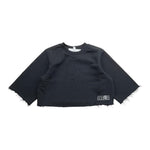 Maison Margiela Felpa Girocollo Tinta Unita Traforata Nero Per Bambina M60549 NERO MAISON MARGIELA 