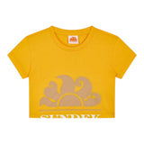 Sundek T-Shirt Girocollo Tinta Unita con Stampa per Bambina G740TWJS000 SENAPE SUNDEK 