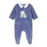 MAYORAL tutina in ciniglia tinta unita con stampa Blu per Neonato 2748 BLU MAYORAL 
