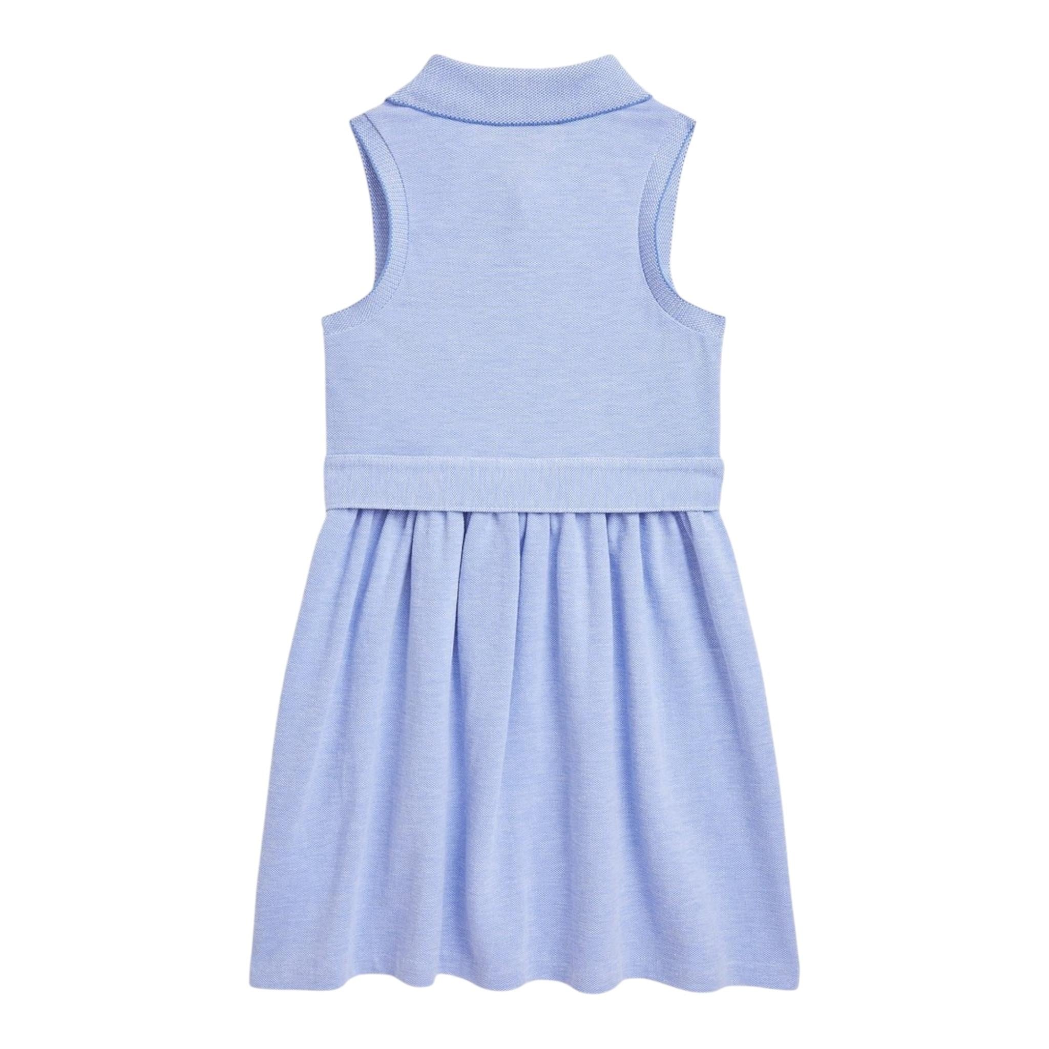Ralph Lauren Abito Giromanica Tinta Unita per Bambina 313965176003 AZZURRO POLVERE RALPH LAUREN 