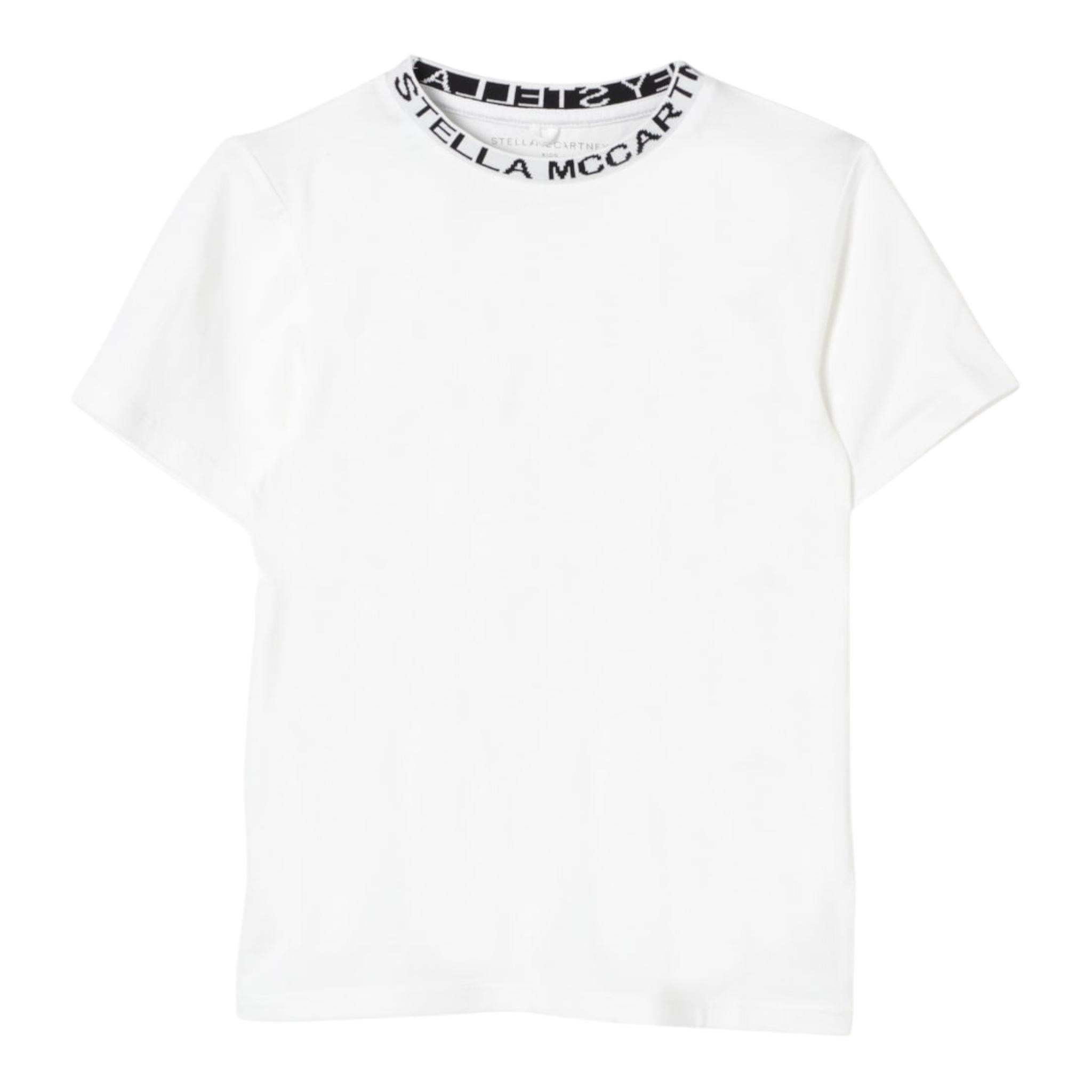 Stella Mccartney T-Shirt Tinta Unita con Profili In Contrasto per Bambino TV8P71 BIANCO STELLA McCARTNEY 