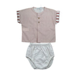 Calamaro Completo 2 Pezzi Camicia-Coulotte per Neonato 11166 BIANCO CALAMARO 