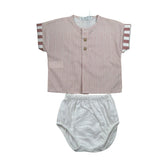 Calamaro Completo 2 Pezzi Camicia-Coulotte per Neonato 11166 BIANCO CALAMARO 