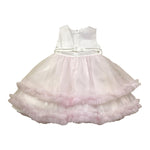 La Sartoria Dei Piccoli Abito Cerimonia Giromanica Tinta Unita con Tulle per Neonata L038 ROSA LA SARTORIA DEI PICCOLI 