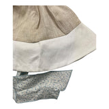 La Stupenderia Cappello Bicolore Con Laccetto Bianco/Beige Per Neonata