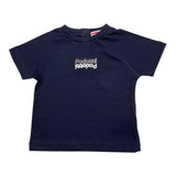 Cesare Paciotti T-Shirt Tinta Unita Girocollo Con Stampa Blu Per Bambino