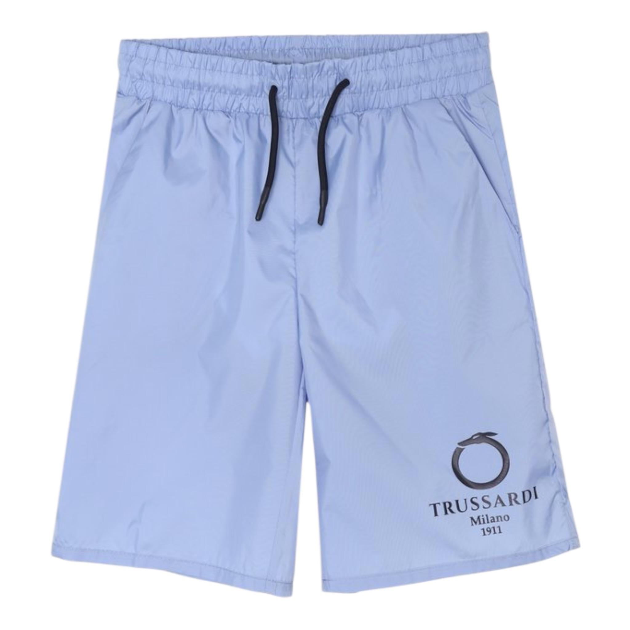 Trussardi Costume Tinta Unita con Logo per Bambino TBP25001CO AZZURRO POLVERE TRUSSARDI 