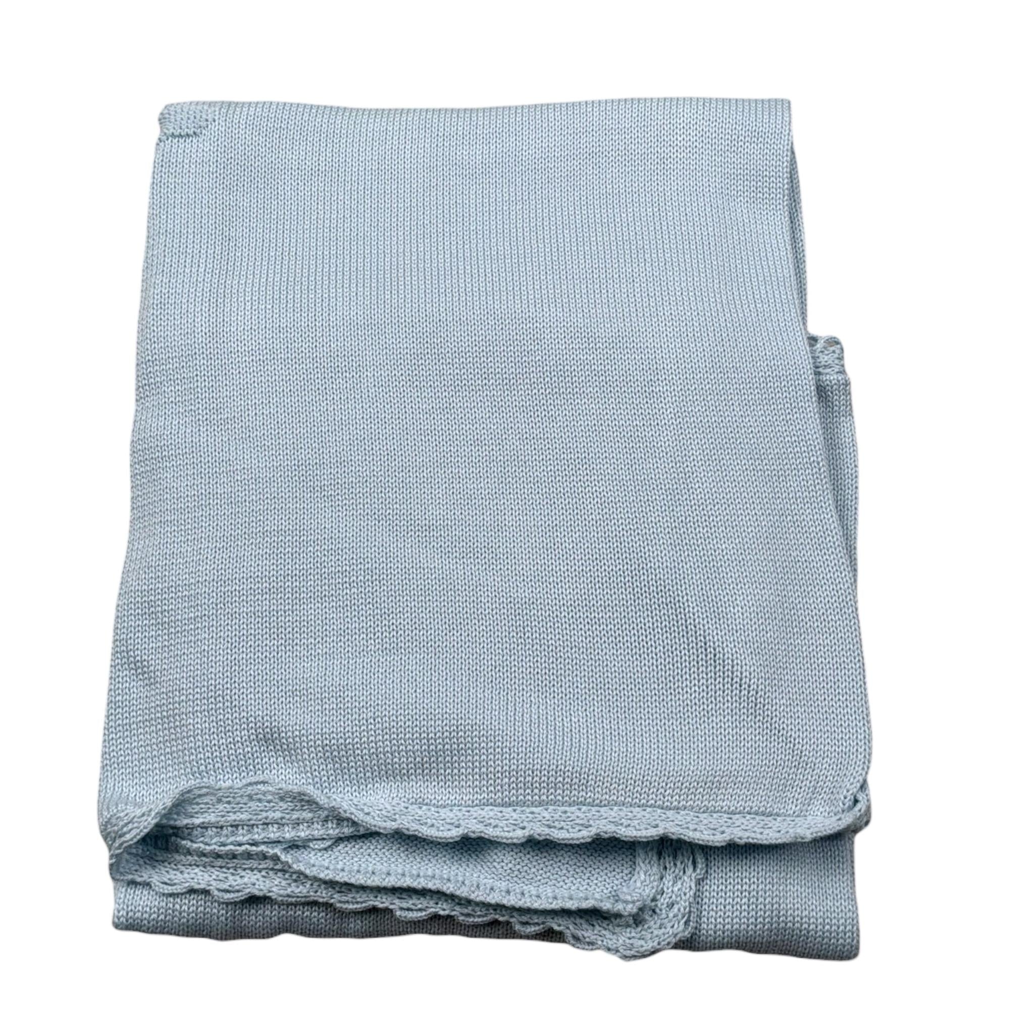 Marlu' Coperta Tinta Unita con Ricami per Neonato EB6780 AZZURRO MARLU' 
