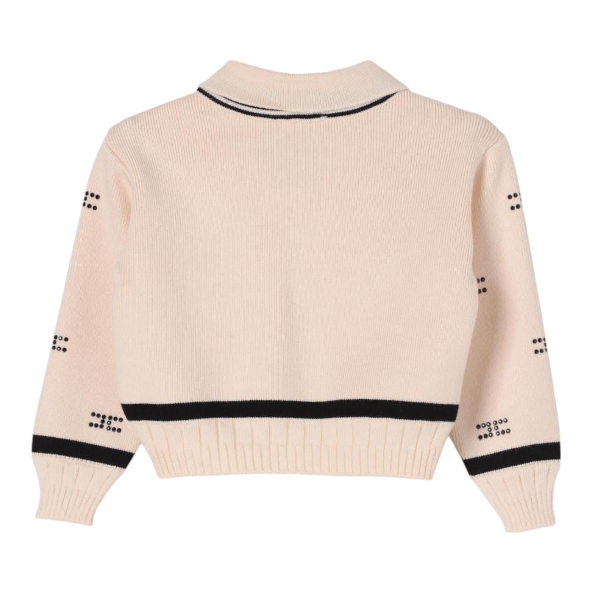 ELISABETTA FRANCHI maglia tinta unita con brillantini logata Avorio per Neonata EFMA147NX AVORIO ELISABETTA FRANCHI 