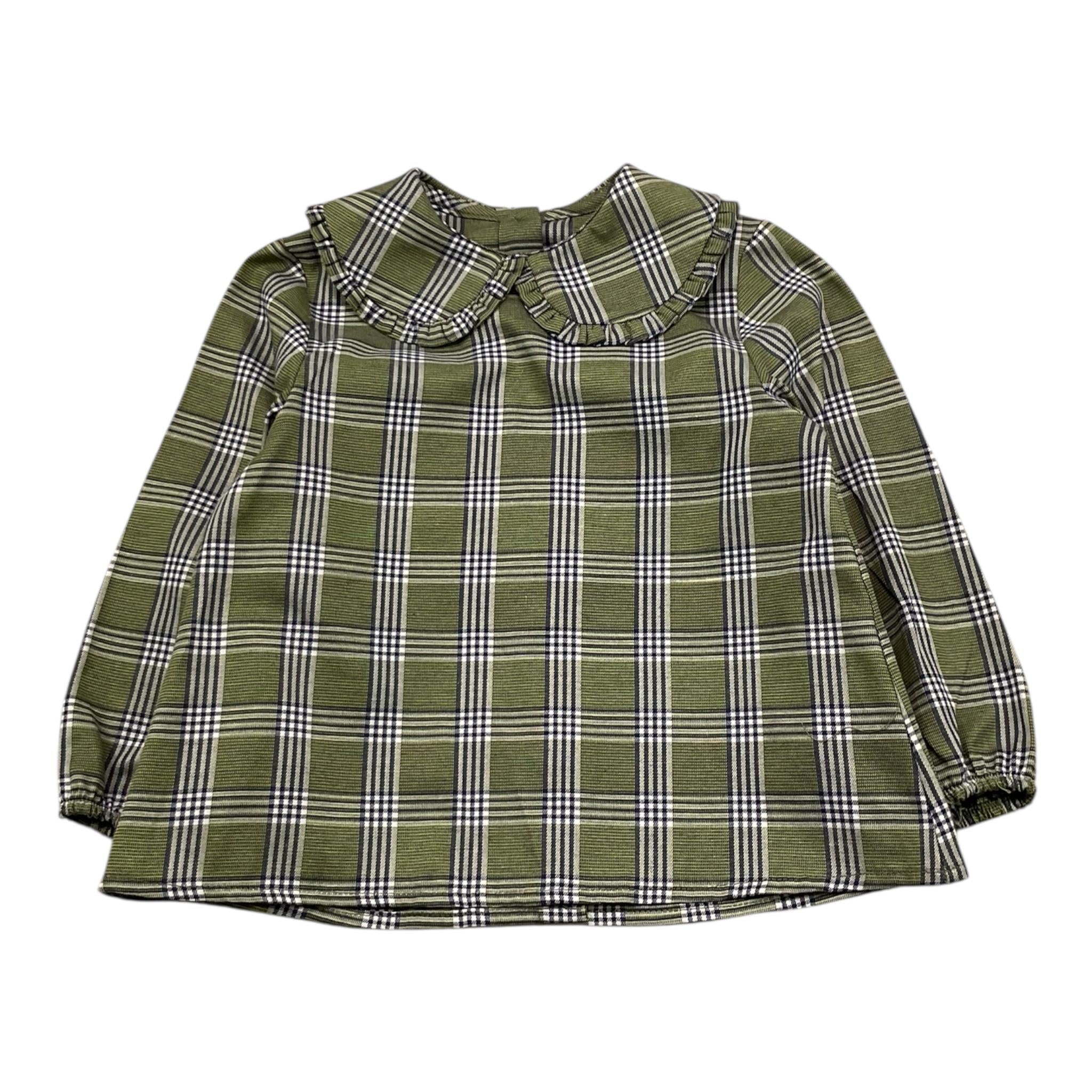 LITTLE BEAR camicia tinta unita con fantasia a righe Verde per Bambina 5241 VERDE LITTLE BEAR 