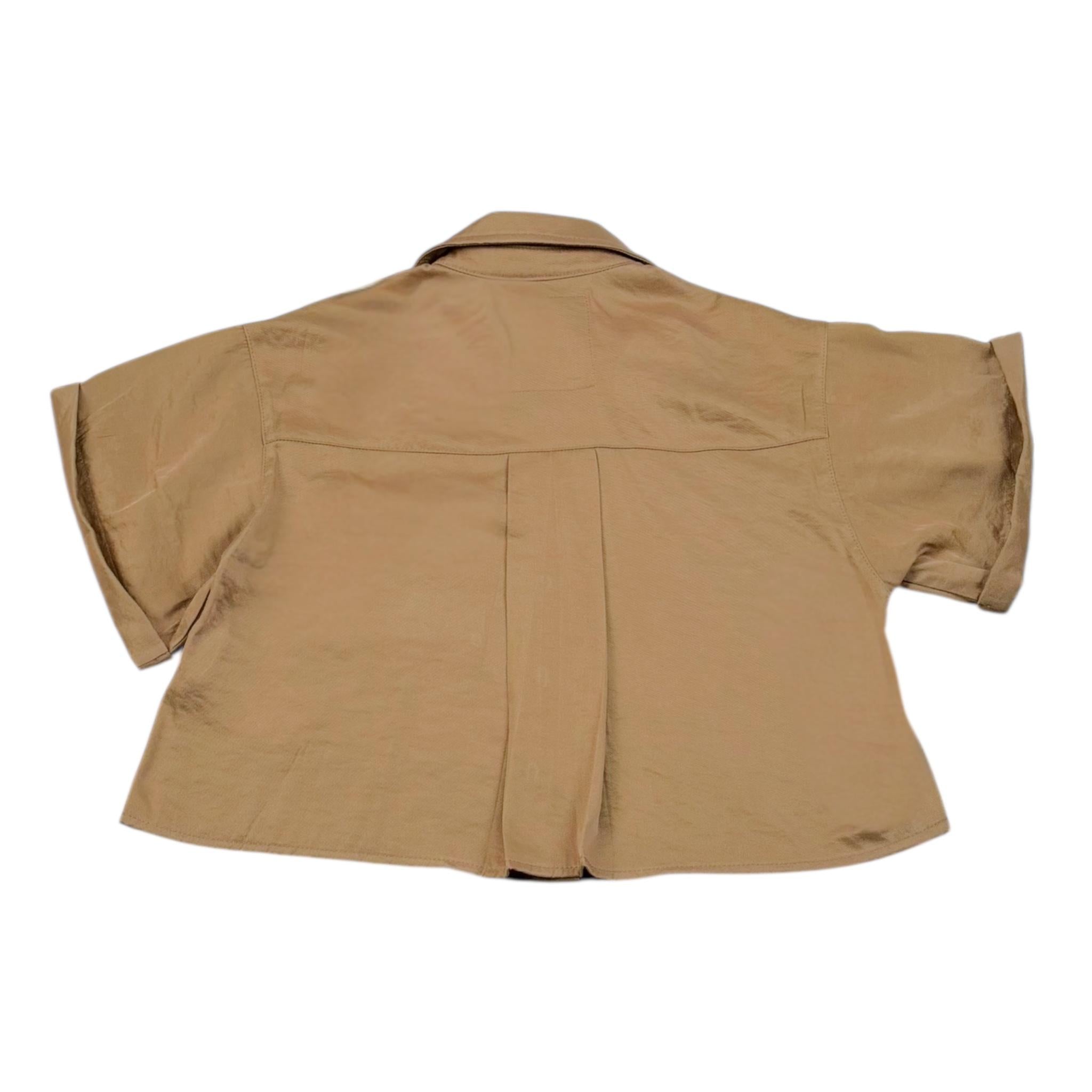 Lu Lu By Miss Grant Camicia Mezza Manica Tinta Unita Crop per Bambina LL3447 BISCOTTO LU LU BY MISS GRANT 