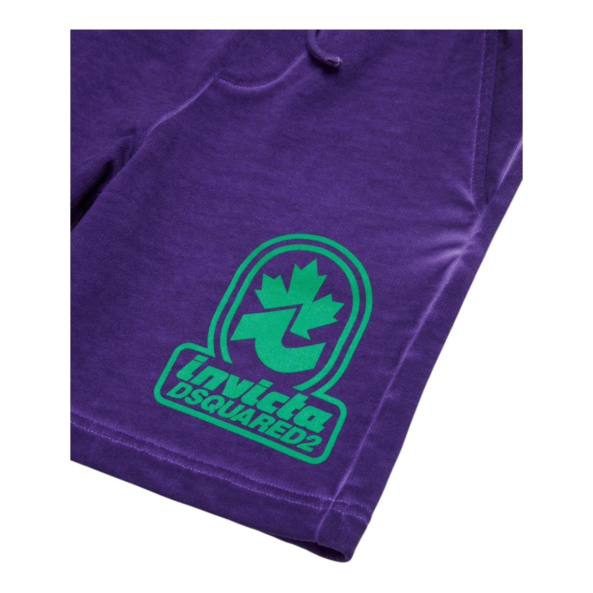 Dsquared2 Bermuda Tuta Tinta Unita con Collaborazione Invicta per Bambino DQ2908 VIOLA DSQUARED2 