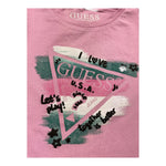 GUESS shirt girocollo tinta unita con stampa Rosa per Neonata K4RI00K6YW4 ROSA GUESS 