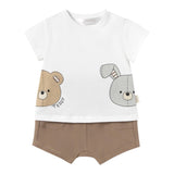 Mayoral Completo 2 Pezzi T-Shirt-Bermuda per Neonato 12066 BIANCO/BEIGE MAYORAL 