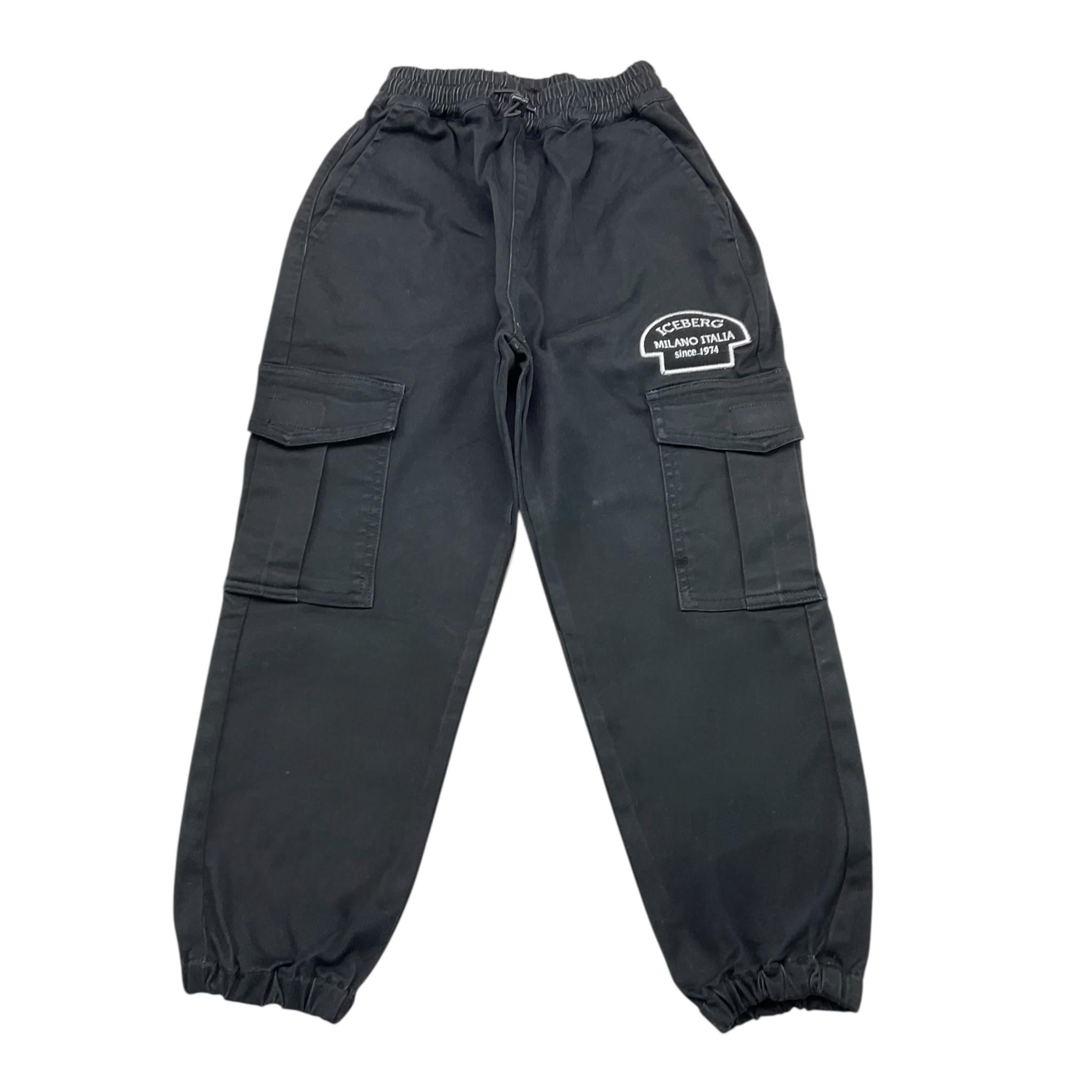 ICEBERG pantalone tinta unita con tasconi ed elastico in vita Nero per Bambino PTICE5301J NERO ICEBERG 