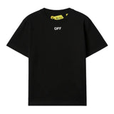 Off-White T-Shirt Girocollo Tinta Unita Con Stampa  Nero Per Bambino