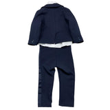 Carlo Pignatelli Completo 4 Pezzi Giacca-Camicia-Pantalone-Papillon Blu Per Neonato